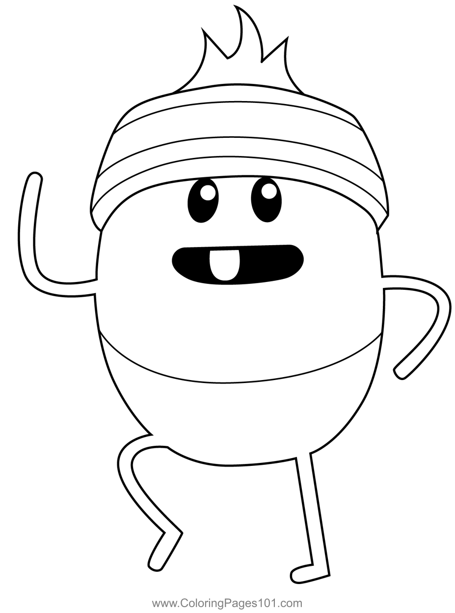 Loopy dumb ways to die coloring page for kids