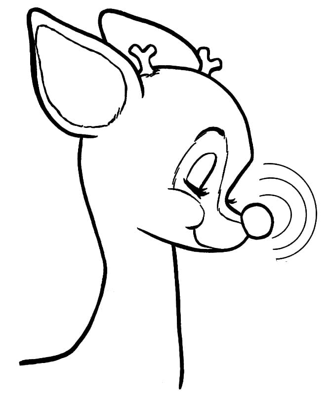 Very cute rudolph coloring page