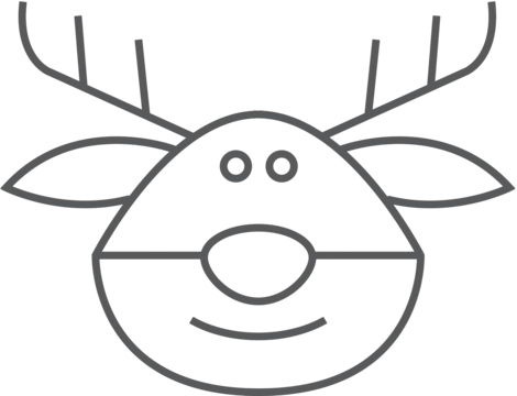 Rudolph outline png vector psd and clipart with transparent background for free download