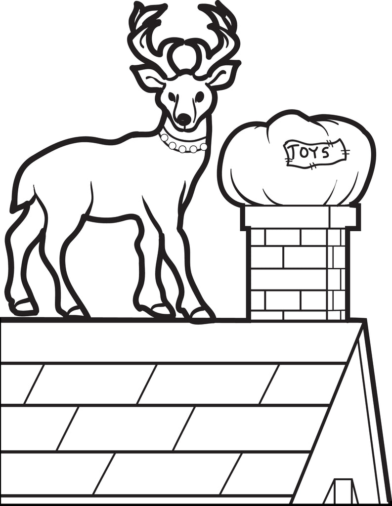 Printable reindeer coloring page for kids â