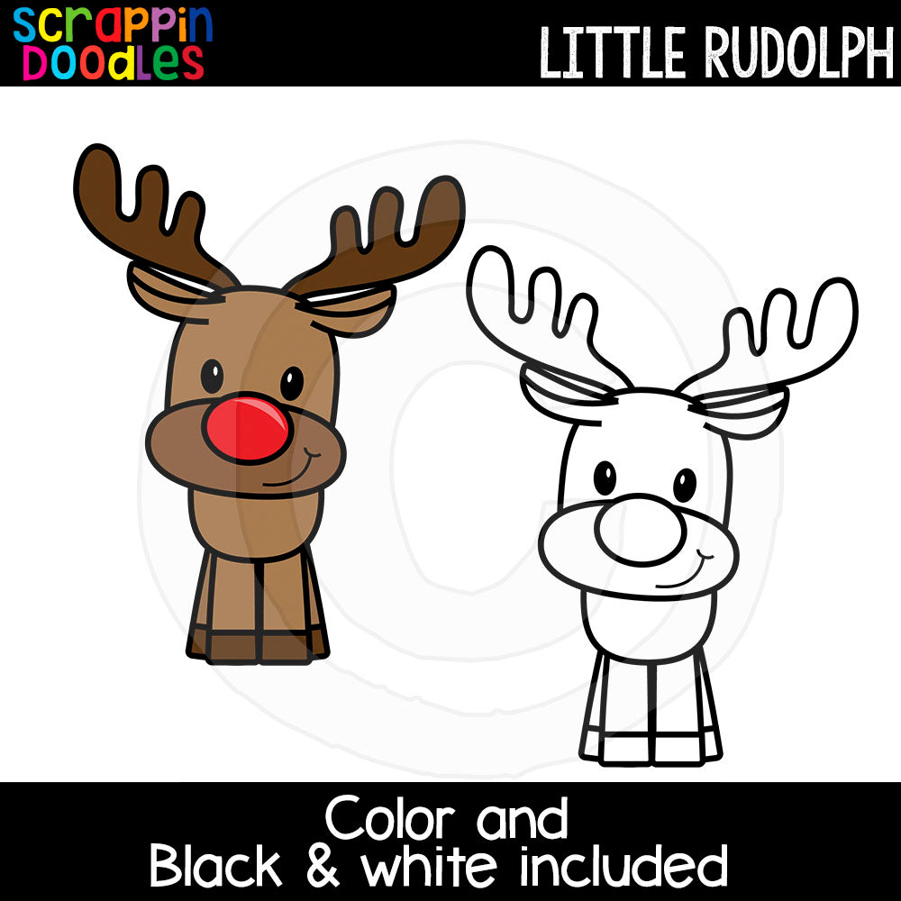 Little rudolph clip art â scrappin doodles