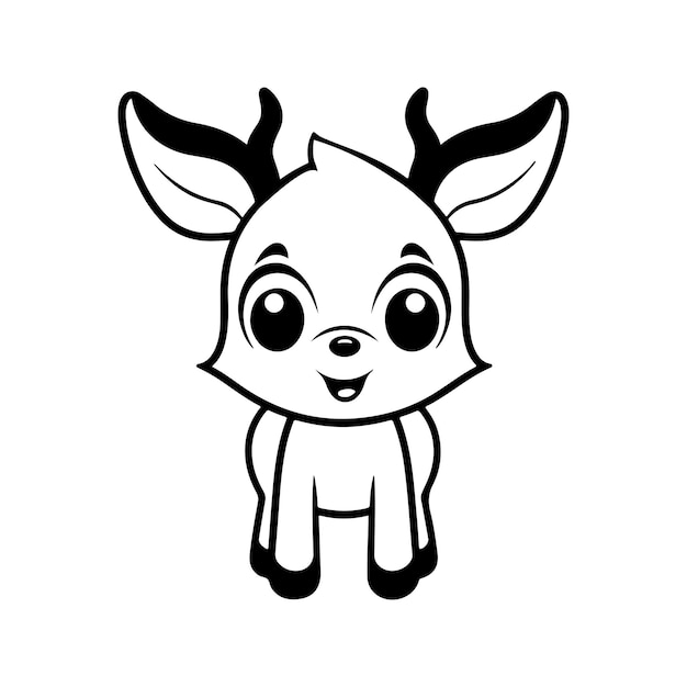 Premium vector creative black and white rudolph vector