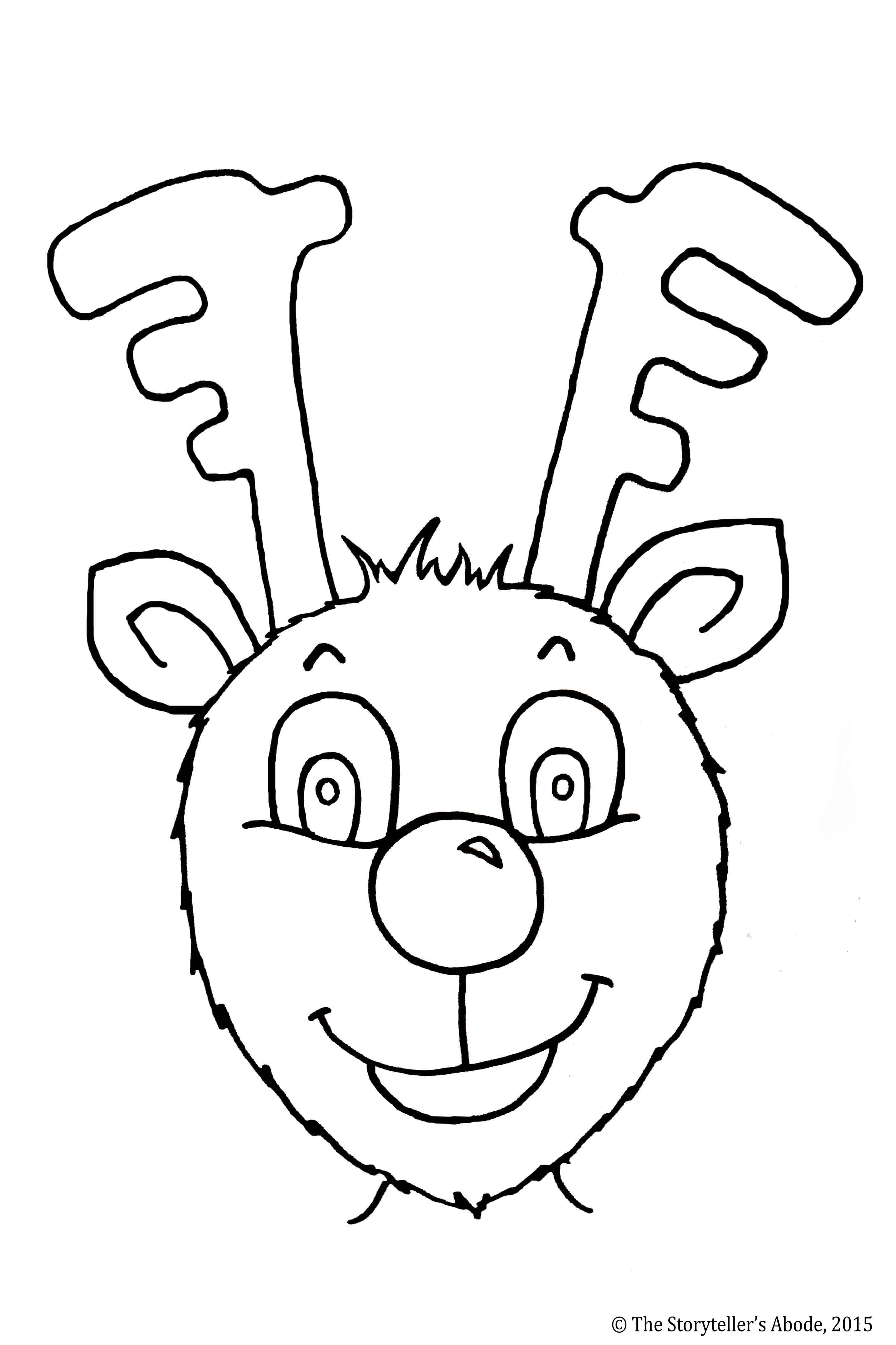 Rudolph colouring picture â an enchanted place