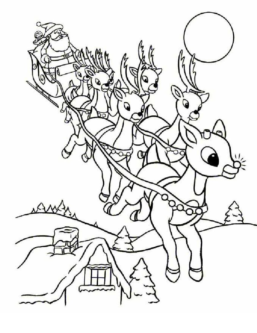 Rudolph coloring pages team colors