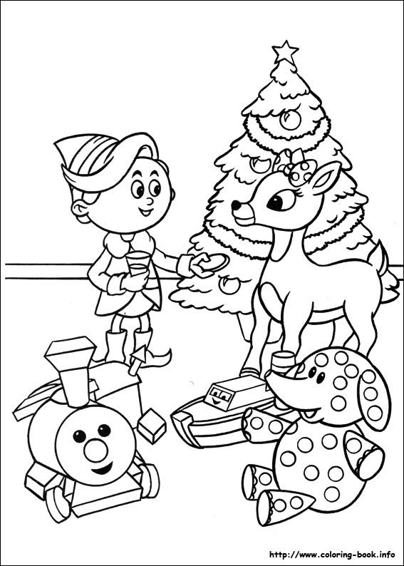 Rudolph dentist elf and misfit toys color page rudolph coloring pages christmas coloring sheets christmas coloring pages