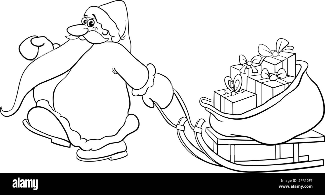 Pulling sleigh with christmas gifts hi
