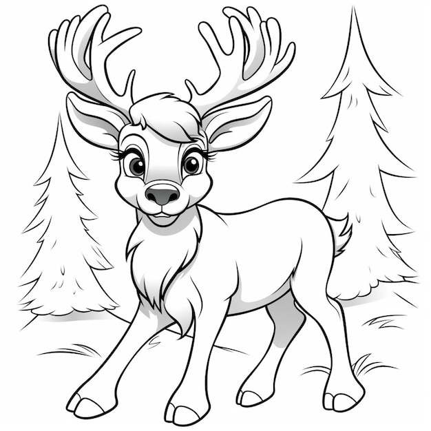 Premium photo rudolph the reindeer coloring pages generative ai
