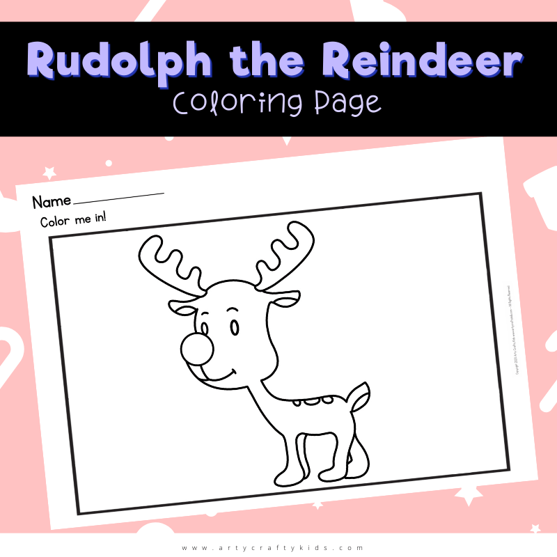 Rudolph the reindeer coloring page