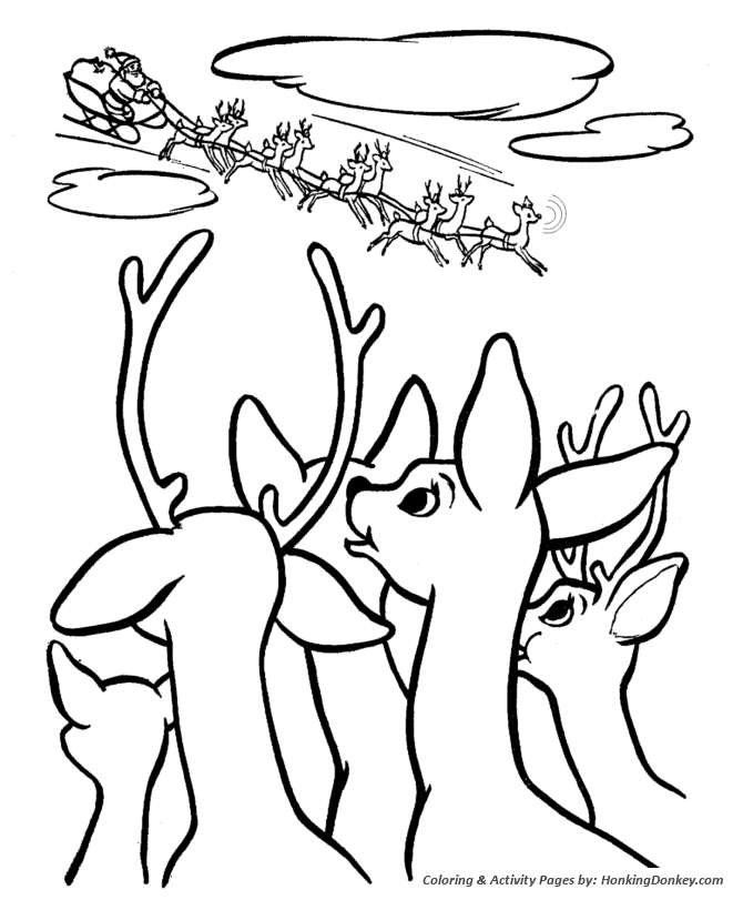 Rudolph the red nose reindeer coloring page
