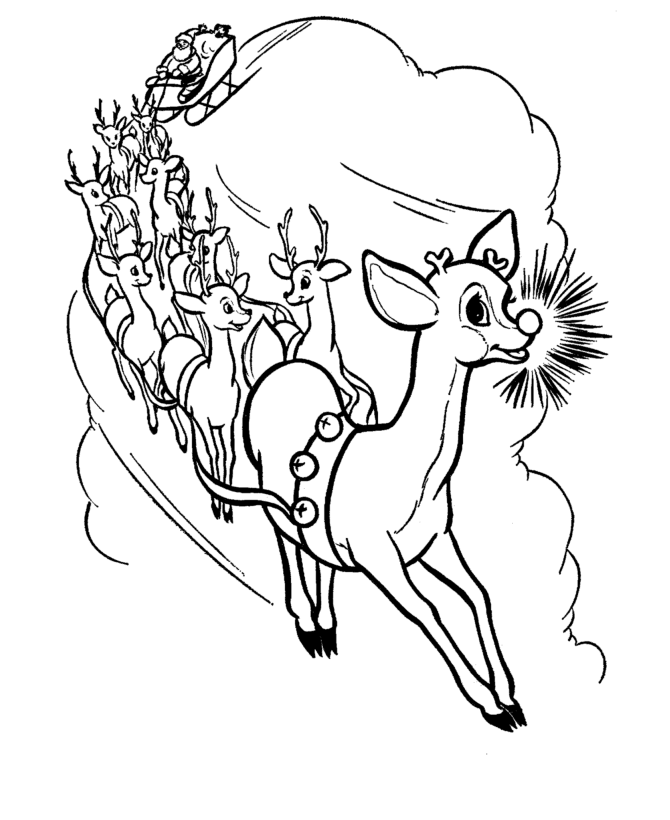 Bluebonkers rudolph the reindeer coloring pages