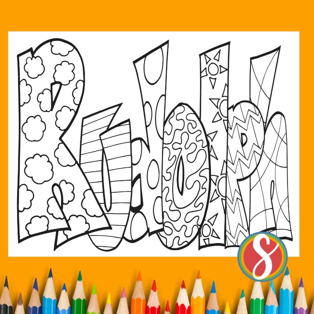 Free rudolph coloring pages â stevie doodles