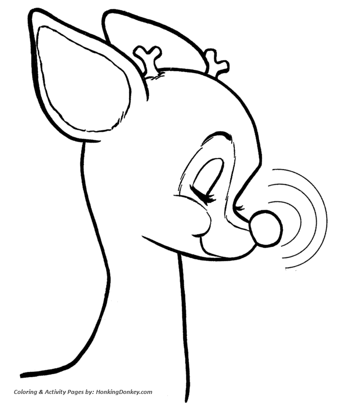 Rudolph the red nose reindeer coloring page