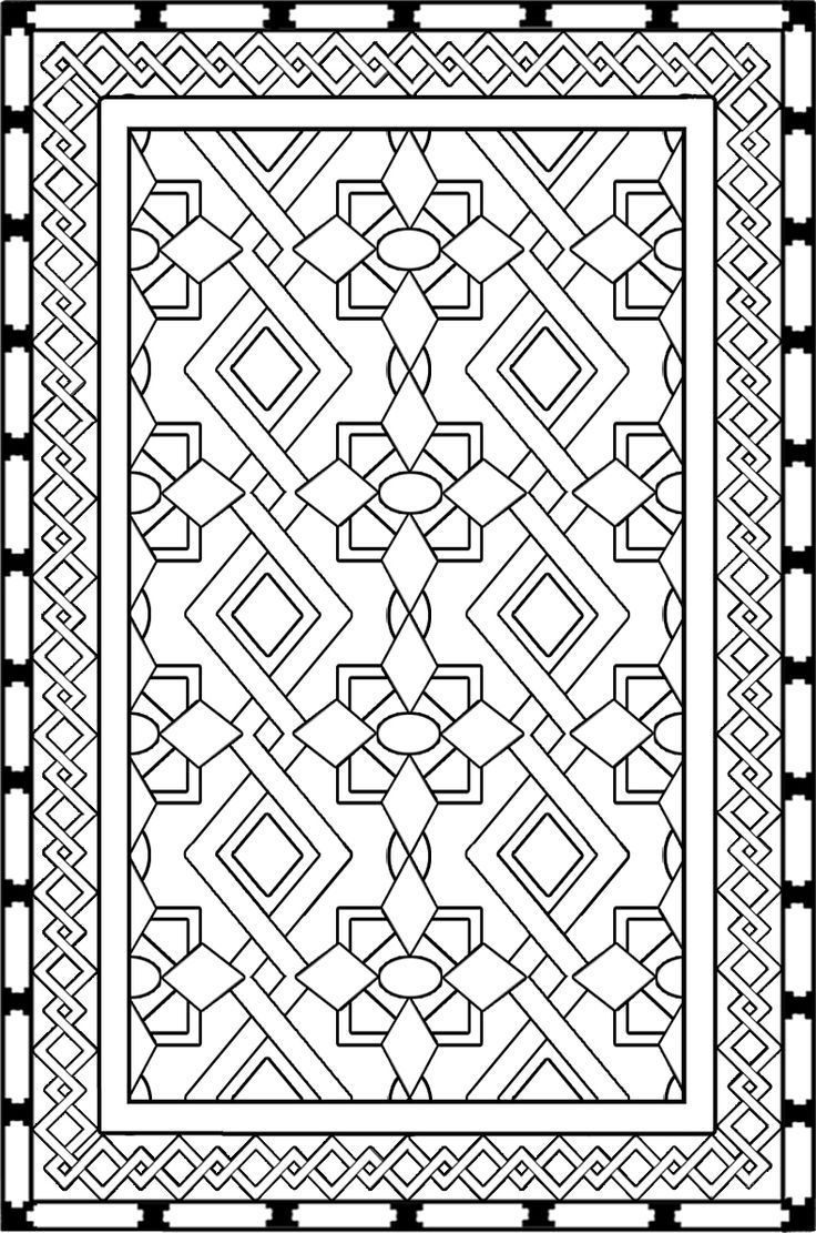 Oriental rug coloring page