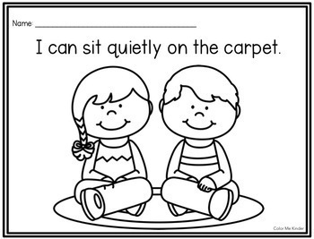 I can school rules no prep coloring sheets pre k and k st grade editable