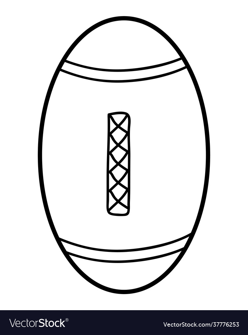 Coloring book rugby ball royalty free vector image