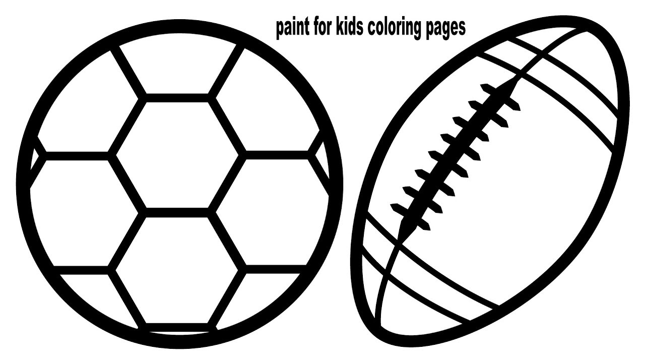 American football and soccer ball colouring pages for toddlers coloring for kids