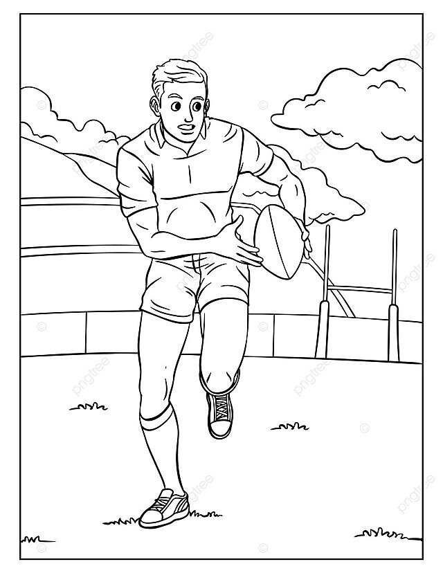 Rugby coloring page for kids ball design silhouette vector ring drawing kid drawing rug drawing png and vector with transparent background for free download