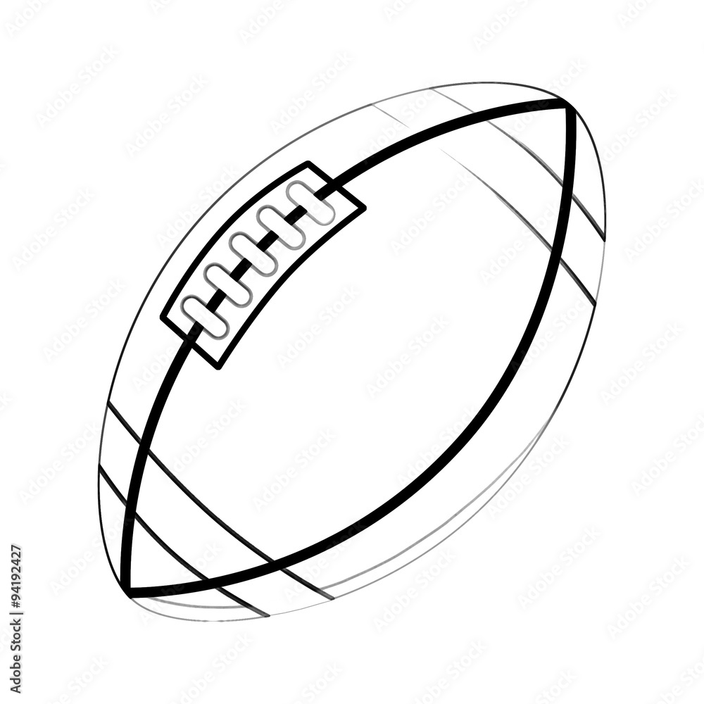 Illustration coloring book series sport ball rugby ball football soft thin line print it and bring it to life with color fantastic outline sketch line art design illustration