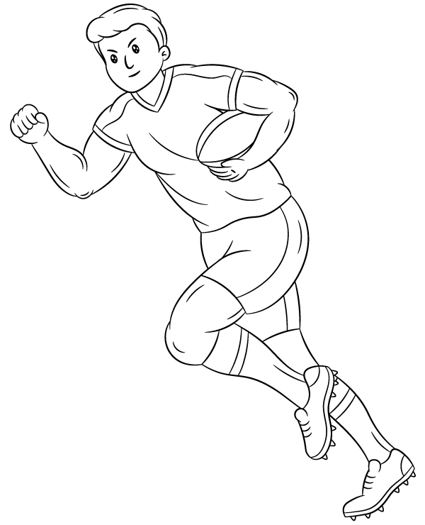 Rugby player coloring page to print