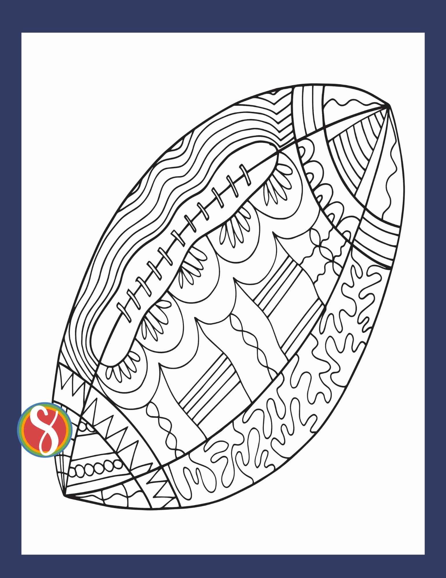 Free football coloring pages â stevie doodles