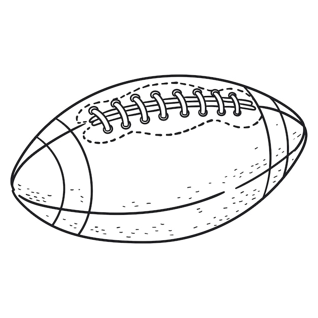 Free psd rugby ball outline illustration