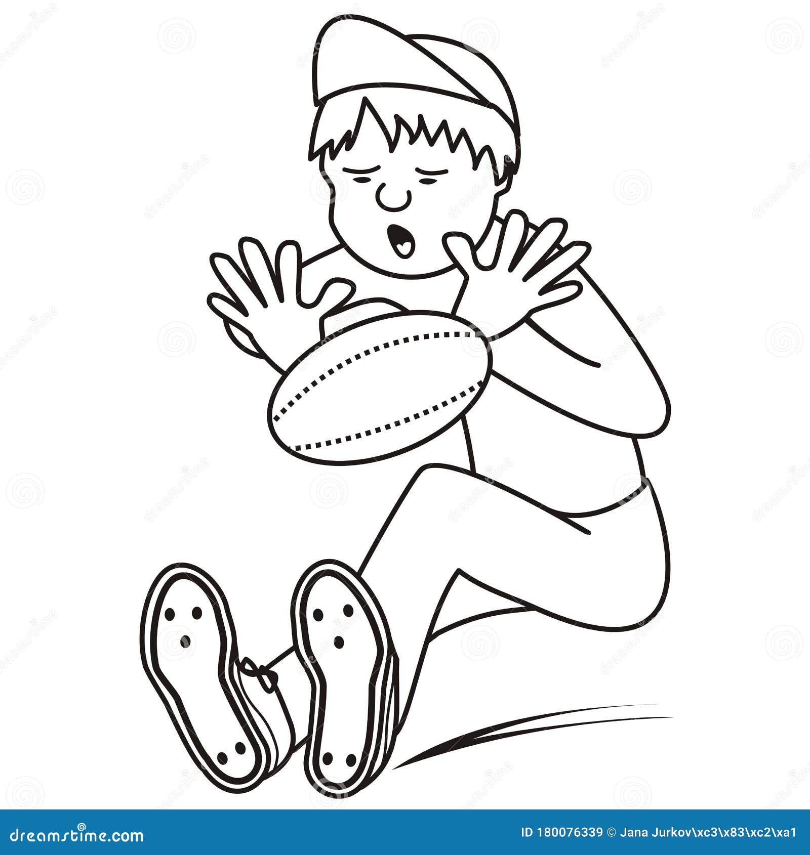 Sportsman rugby coloring book vector illustration stock vector
