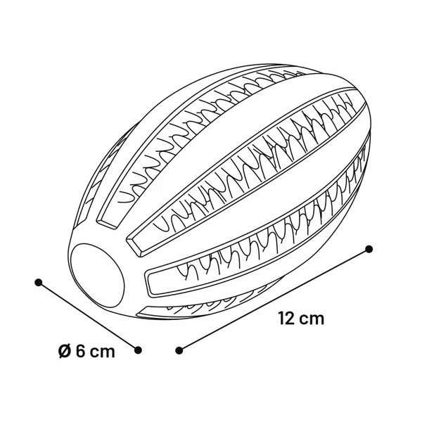 Flamingo dental rugby ball rubber dog toy