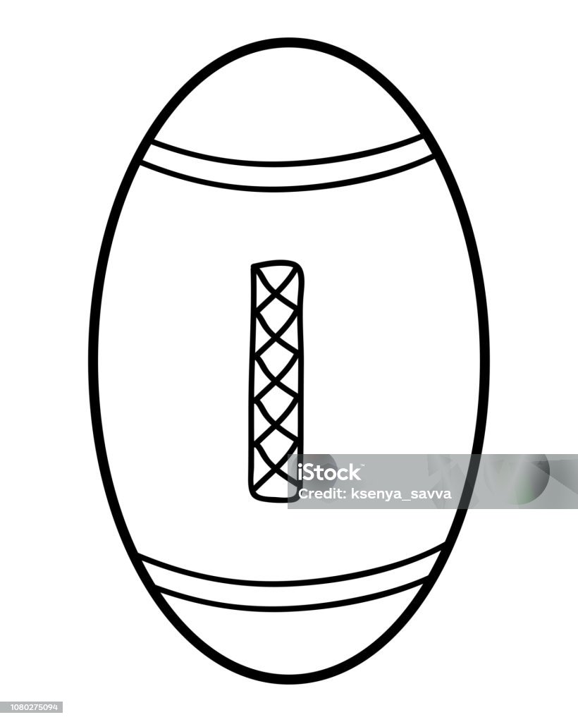 Coloring book rugby ball stock illustration