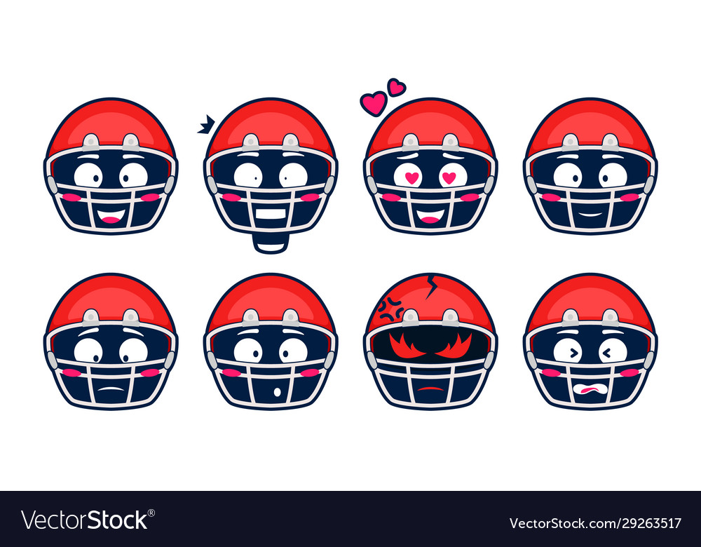 America football rugby helmet emoji emotion vector image