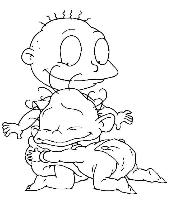 Little brothers coloring page