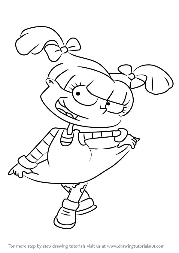 How to draw angelica pickles from rugrats rugrats step by step
