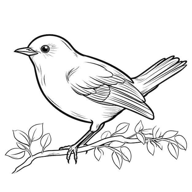 Premium vector nightingale coloring pages for kid