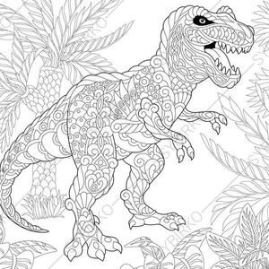 Dinosaur coloring page dino coloring page printable coloring etsy mandala coloring pag coloring pag dinosaur coloring pag