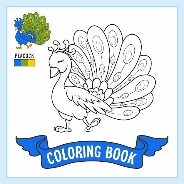 Rooster coloring book vectors illustrations for free download