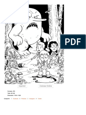 Amigo de hilda y monstruo para colorear imprimir e dibujar pdf