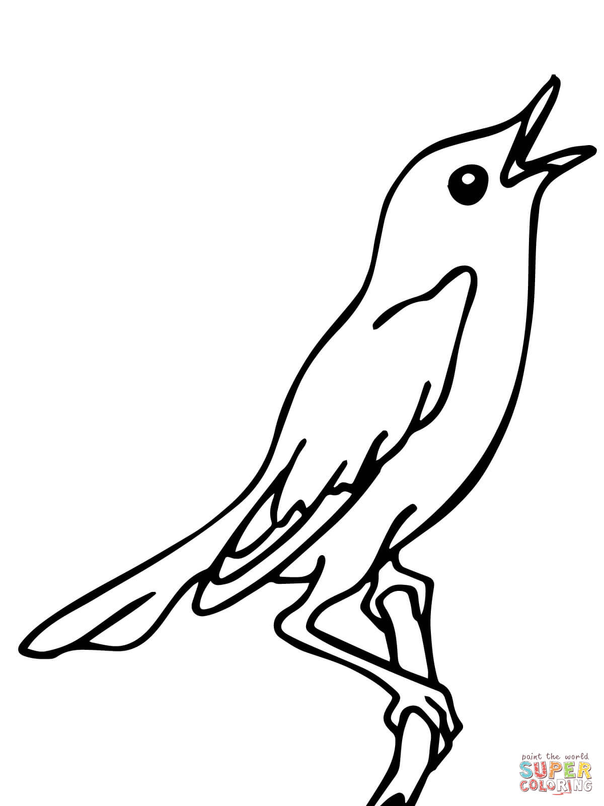 Dibujo de ruiseãor cantando para colorear dibujos para colorear imprimir gratis
