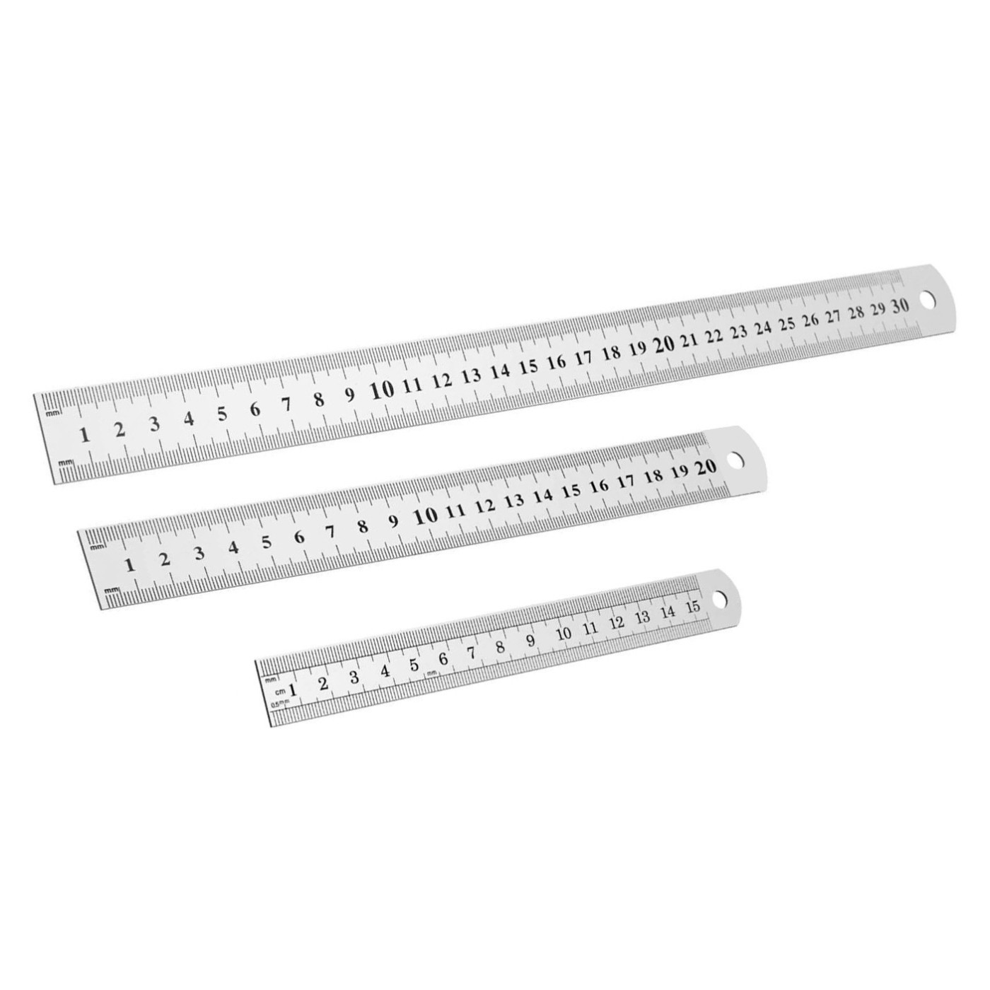 Metal ruler cm double sided cm and inches