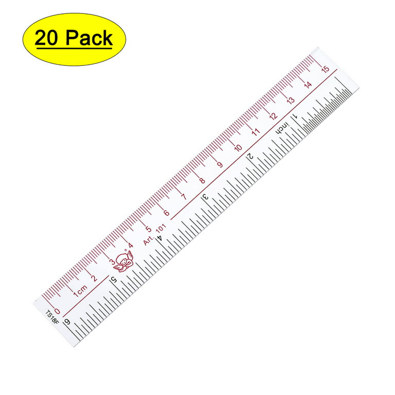 Unique bargains straight ruler cm inch metric double scale plastic measuring tool clear pcs
