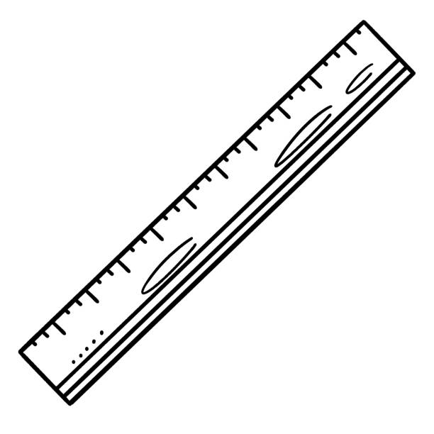 Ruler isolated coloring page for kids stock illustration