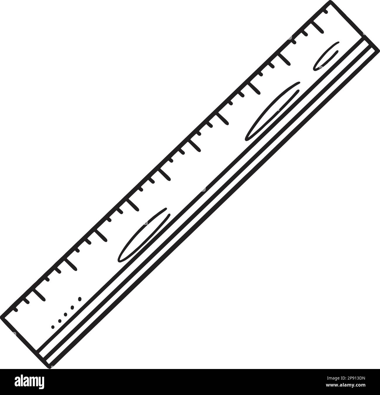 Ruler isolated coloring page for kids stock vector image art