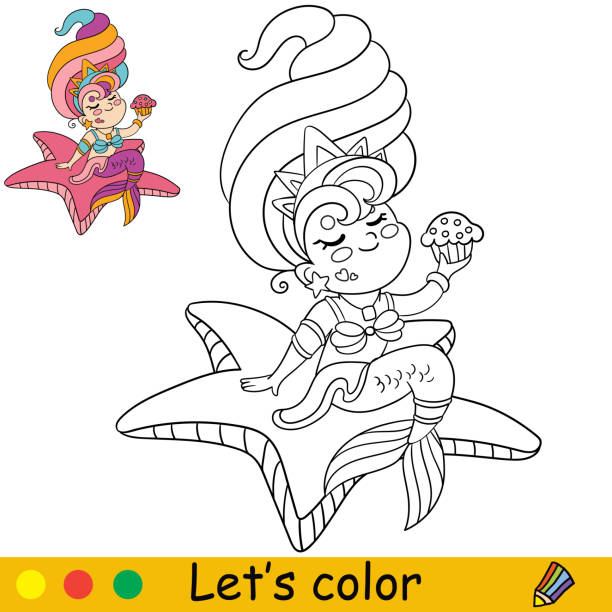 Colorful and black and white ruler for coloring book stock illustrations royalty