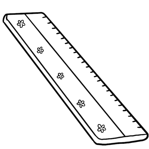 Premium vector ruler patchwork practice drawing cartoon doodle kawaii anime coloring page cute illustration drawing