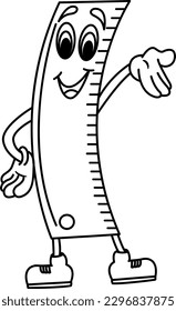 Cartoon ruler coloring page vector illustration stock vector royalty free