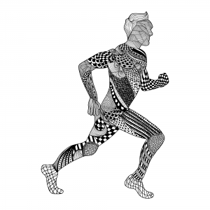 Runner doodle coloring page