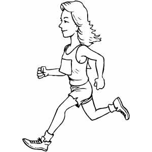 Runner girl coloring page