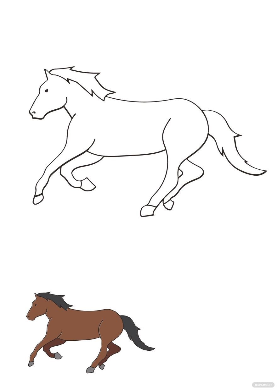 Free running horse coloring page