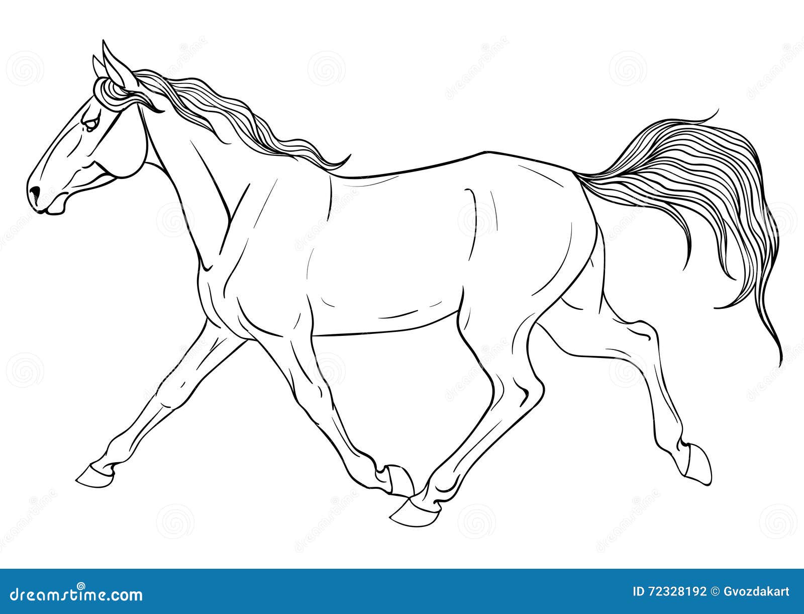 Coloring page with horse stock vector illustration of gait