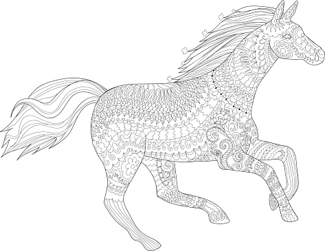 Running horse in style stock illustration