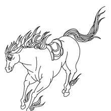 Running wild horse coloring pages