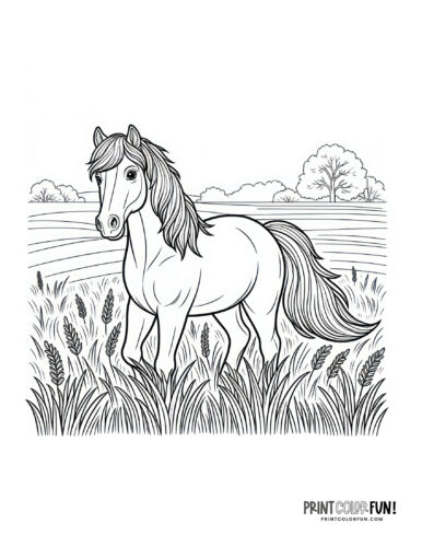 Beautiful horse coloring pages plus crafts educational games to saddle up for fun at